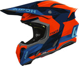 Casco Off-Road Para Moto Airoh Twist 3 - Tw3F32 Thermoplastic Hrt Azul Naranja Gloss Fancy Talla M