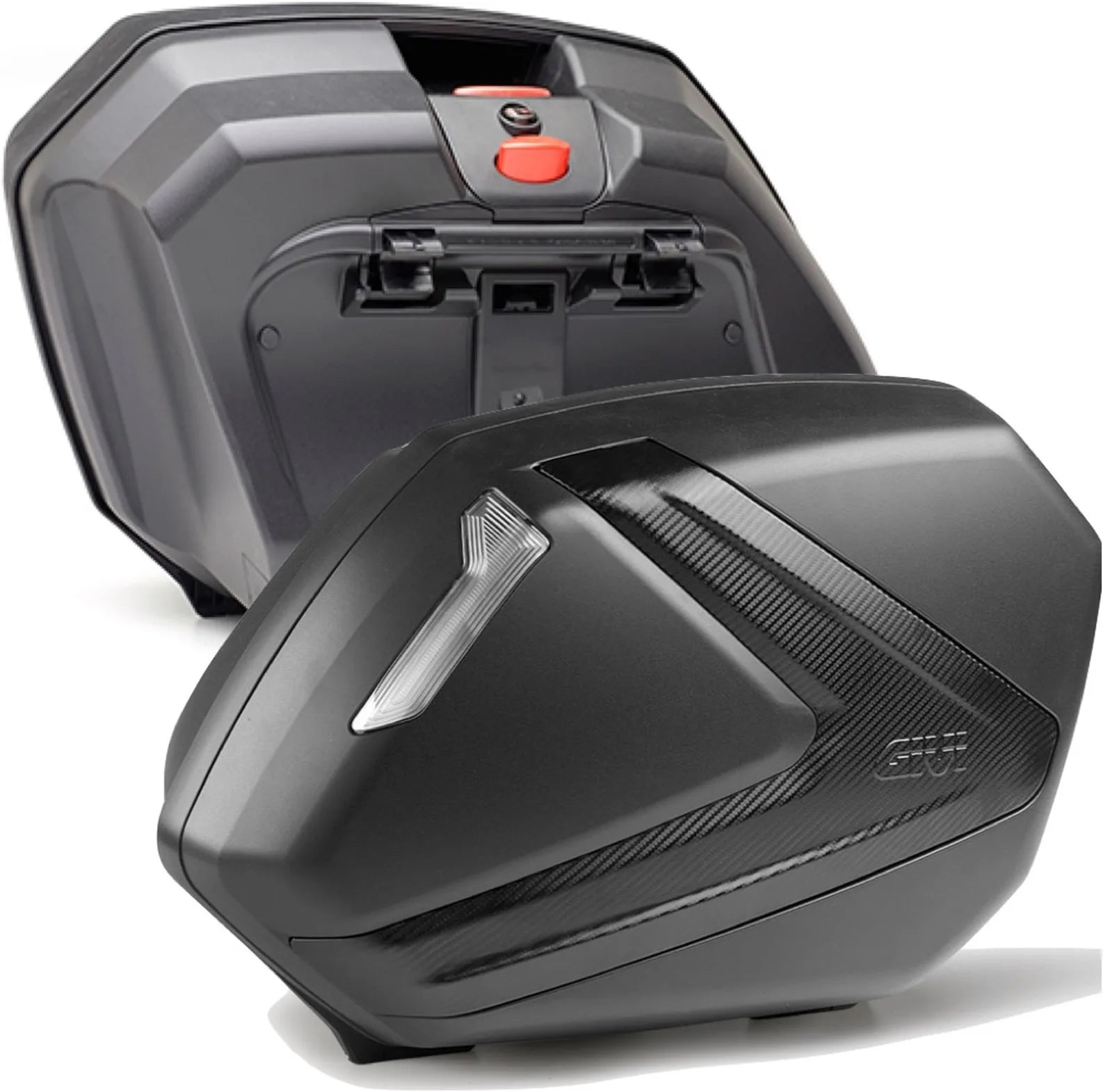 Maletas Laterales Monokey Side Carbon Look Tech 74 Lt Plastico - Givi Compatible Con Suzuki Gsf 1250 Bandit - S (2007-2011)