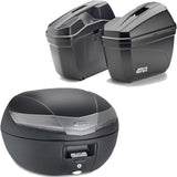 Black Tech Top Case + Side Cases - 84 Lt Technopolymer - Givi Compatible With Royal Enfield Scram 411 (2022-2024)