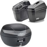 Baúl + Maletas Laterales Negro Tech 84 Lt Plastico - Givi Compatible Con Honda Crf 1000 L Africa Twin Adventure Sports (2018-2019)