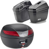 Baúl + Maletas Laterales Negro 84 Lt Plastico - Givi Compatible Con Honda Cb 500 X (2017-2018)