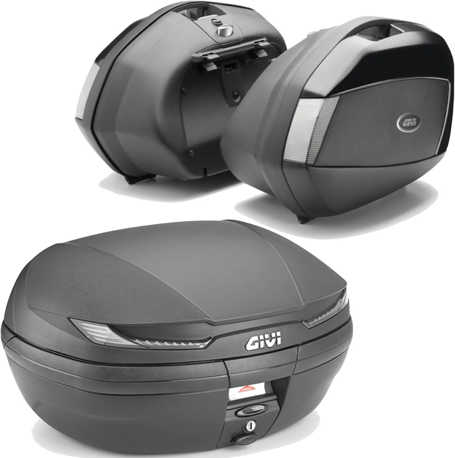 Baúl + Maletas Laterales Arena Negro Tech 110 Lt Arena Plastico - Givi Compatible Con Moto Guzzi V 100 Mandello 1000 (2022-2024)