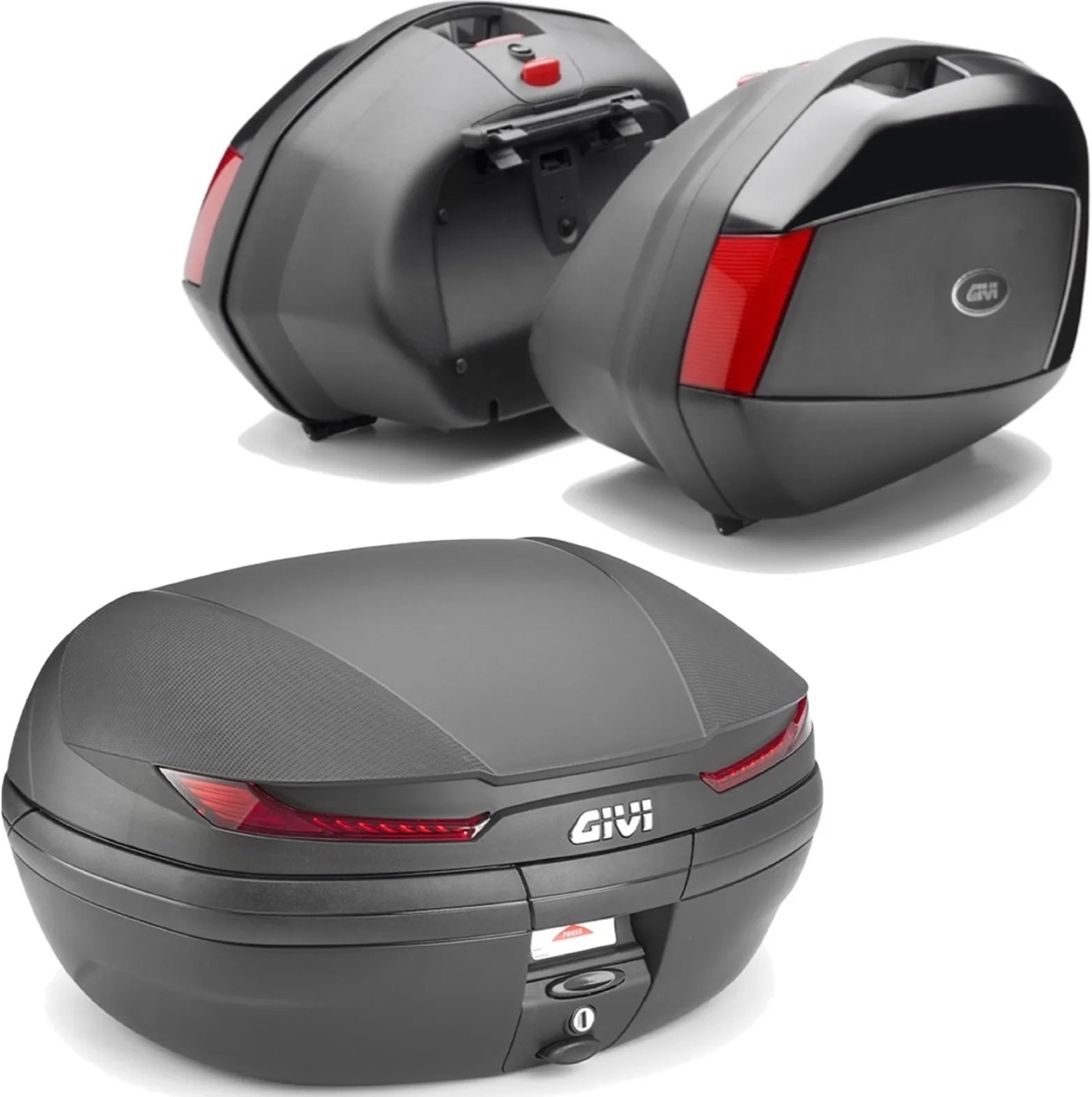 Baúl + Maletas Laterales Arena Negro 110 Lt Arena Plastico - Givi Compatible Con Moto Guzzi V 100 Mandello 1000 (2022-2024)