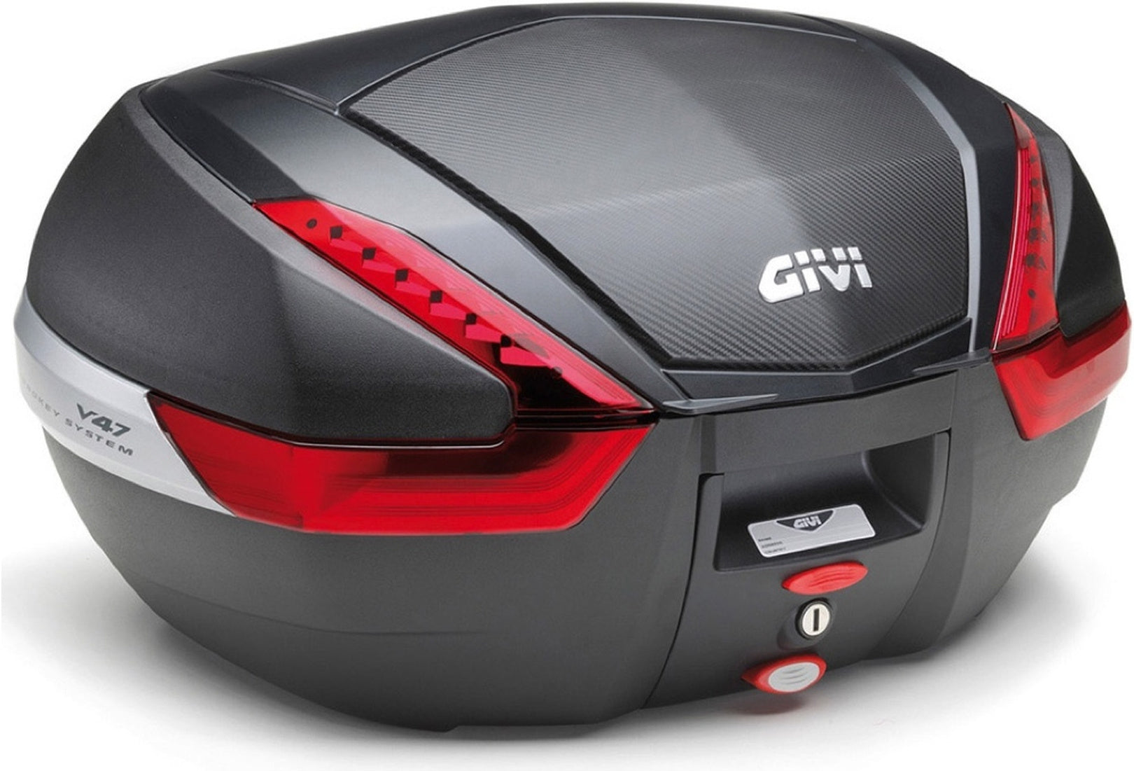 Monokey Carbon Look Top Case - 47 Lt Technopolymer - Givi Compatible With Sym Adx Tg 400 (2025)