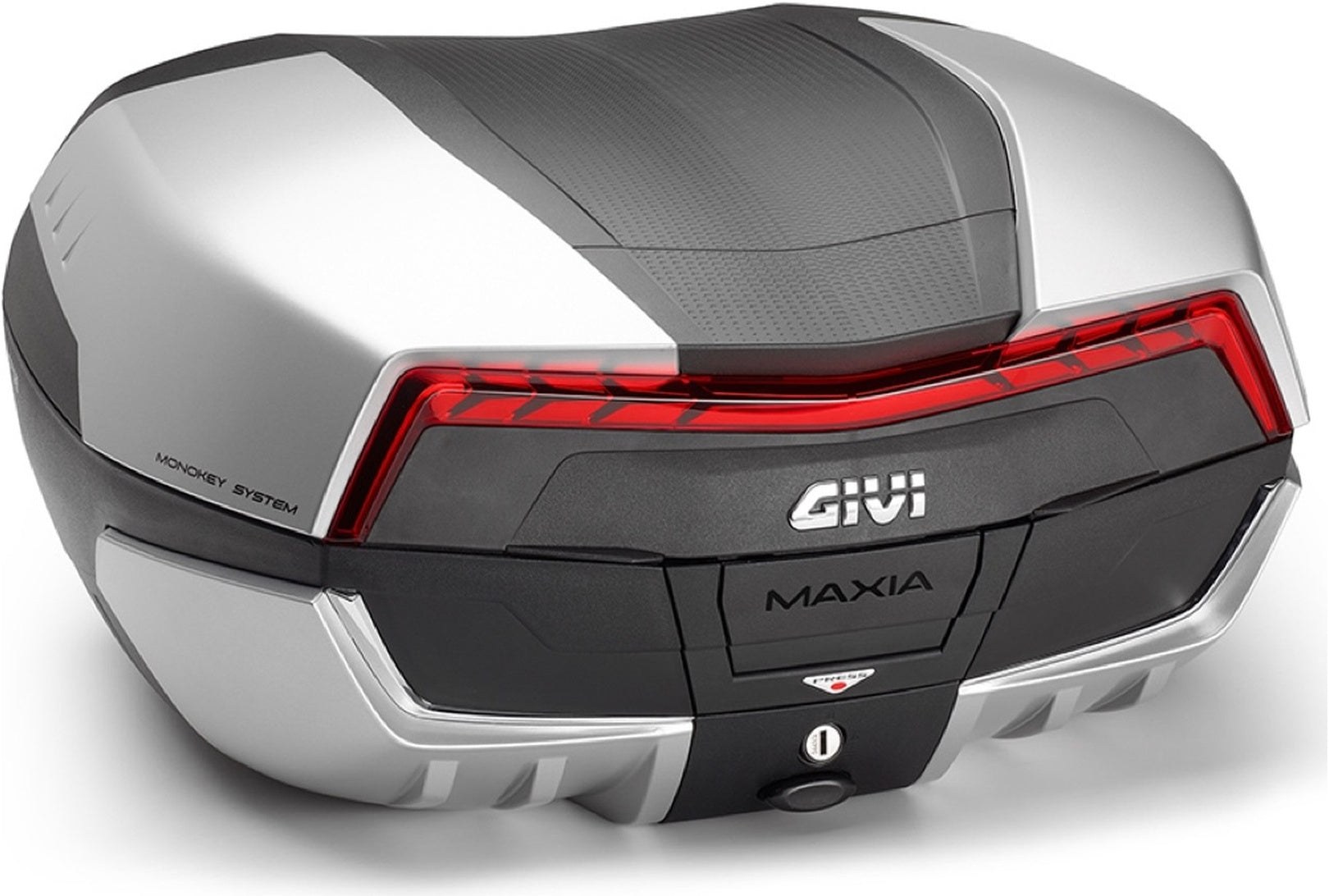 Monokey Maxia 5 Silver Top Case - 58 Lt Maxia 5 Technopolymer - Givi Compatible With Sym Joyride 300 (2022-2024)