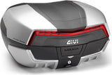 Baúl Monokey Maxia 5 Plata 58 Lt Por Portapaquetes Original Maxia 5 Plastico - Givi Compatible Con Bmw R 1100 Rt (1996-2000)