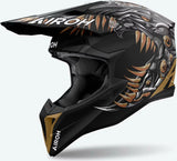 Casco Off-Road Para Moto Airoh Wraaap - Wrac35 Thermoplastic Hrt Mate Cyborg Talla L