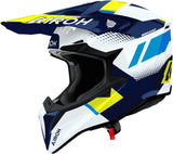 Casco Off-Road Para Moto Airoh Wraaap - Wrav31 Thermoplastic Hrt Amarillo Azul Mate Vision Talla Xs