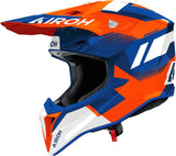 Casco Off-Road Para Moto Airoh Wraaap - Wrav32 Thermoplastic Hrt Naranja Azul Gloss Vision Talla M