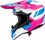 Casco Off-Road Para Moto Airoh Wraaap - Wrav54 Thermoplastic Hrt Rosa Gloss Vision Talla Xs