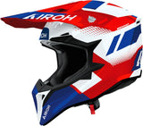 Casco Off-Road Para Moto Airoh Wraaap - Wrav55 Thermoplastic Hrt Rojo Azul Gloss Vision Talla Xxs