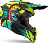Casco Off-Road Para Moto Airoh Wraaap - Wrc31 Thermoplastic Hrt Amarillo Mate Cyber Talla L