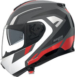 Flip-Up Travelling Motorcycle Helmet Nolan N100-6 Lava Grey / White / Red Cinetico 361 Size L