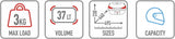 Monolock Blade Black Top Case - 37 Lt Blade Technopolymer - Givi Compatible With Niu Nqix 150 - 300 (2025)