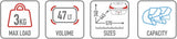 Baúl Monolock Blade Negro Tech 47 Lt Blade Plastico - Givi Compatible Con Honda Cbf 1000 - Abs (2006-2009)