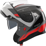 Flip-Up Travelling Motorcycle Helmet Nolan N100-6 Lava Grey / White / Red Cinetico 361 Size M