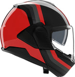 Flip-Up Travelling Motorcycle Helmet Nolan N120-1 Black / Red / Grey Lineo 351 Size L